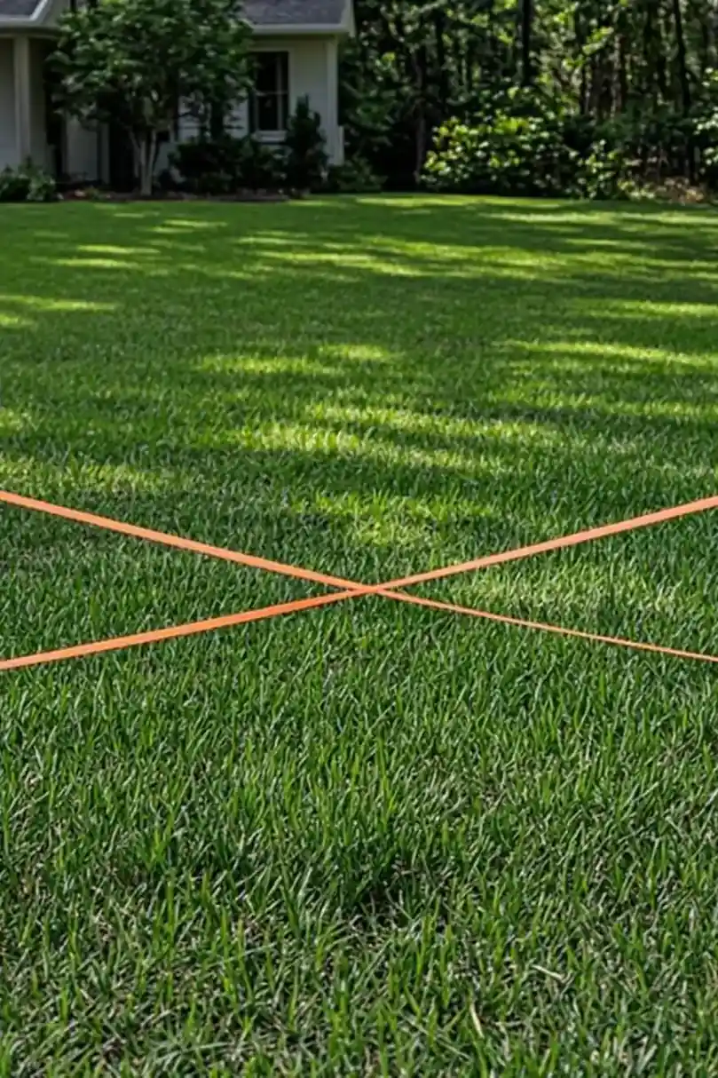 Virginia setback requirements diagram showing front, side, and rear yard setback lines staked across a residential lot